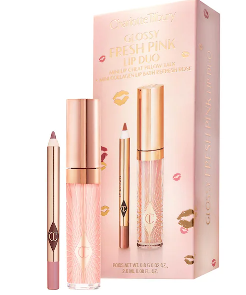 Pre orden: Charlotte Tilbury Mini Glossy Pink Lip Gloss + Lip Liner Set