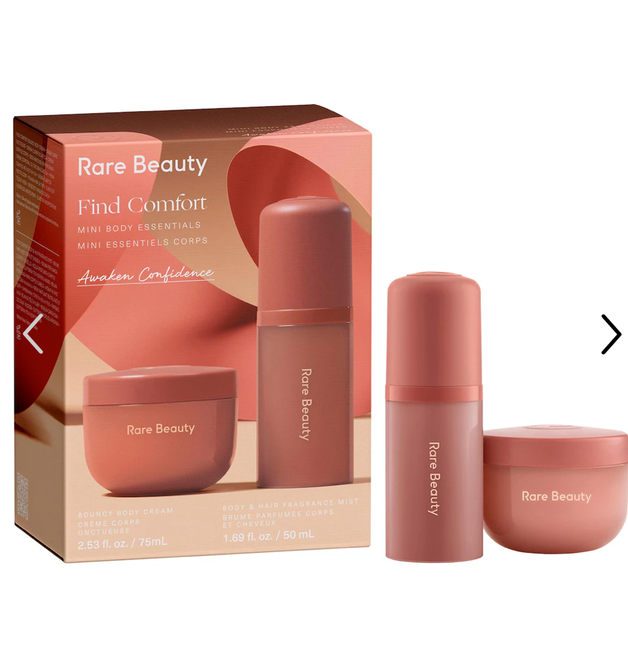 Pre orden: Rare Beauty by Selena Gomez  Mini Find Comfort: Awaken Confidence Body Essentials Gift Set