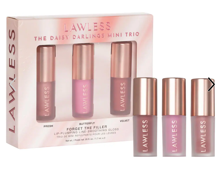 Pre orden: LAWLESS  Mini Daisy Darlings Lip-Plumping Lip Gloss Trio
