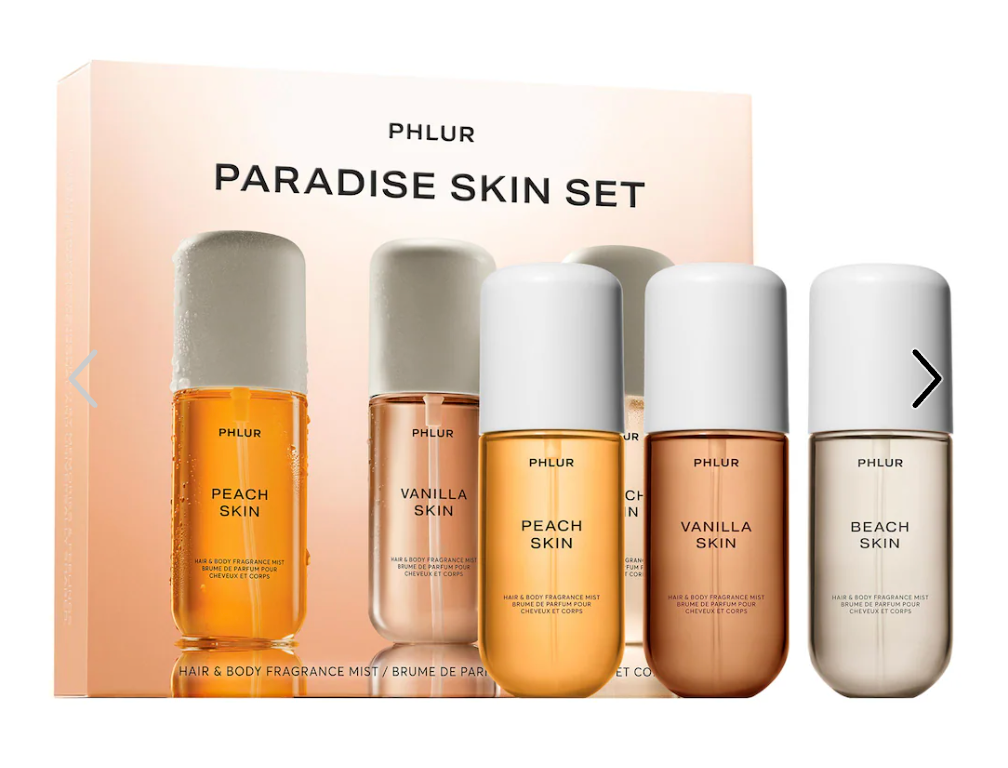 Pre orden: PHLUR  Paradise Skin Hair and Body Fragrance Mist Set