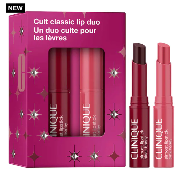 Pre orden: CLINIQUE Mini Cult Classic Pink & Black Honey Lip Gift Set