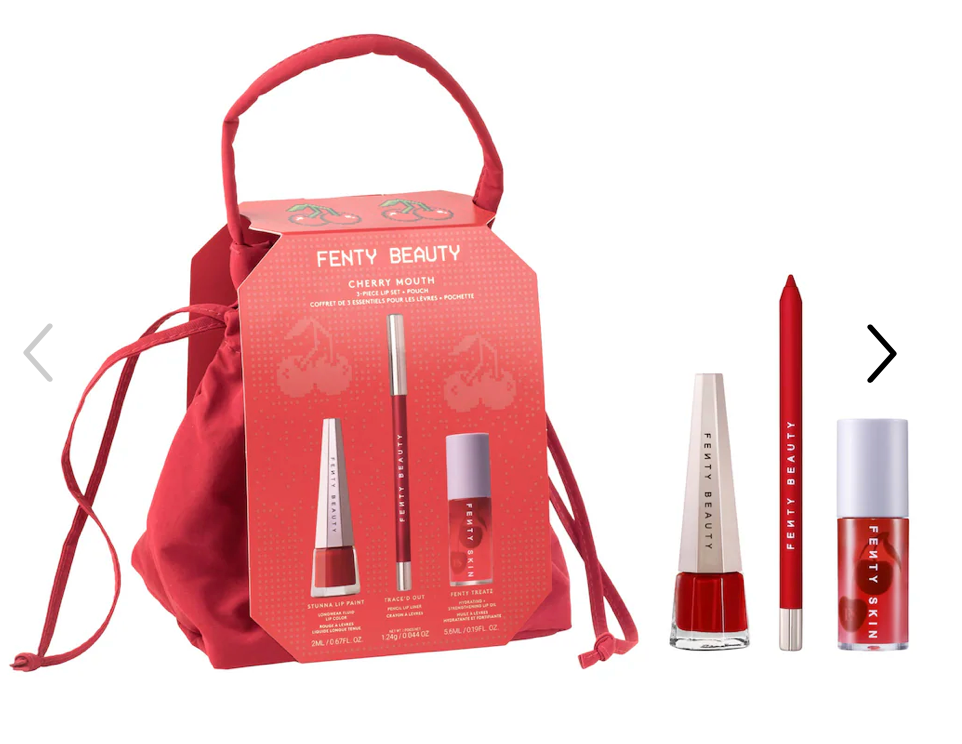 Pre orden: Fenty Beauty by Rihanna  Cherry Mouth 3-Piece Lip Set + Pouch