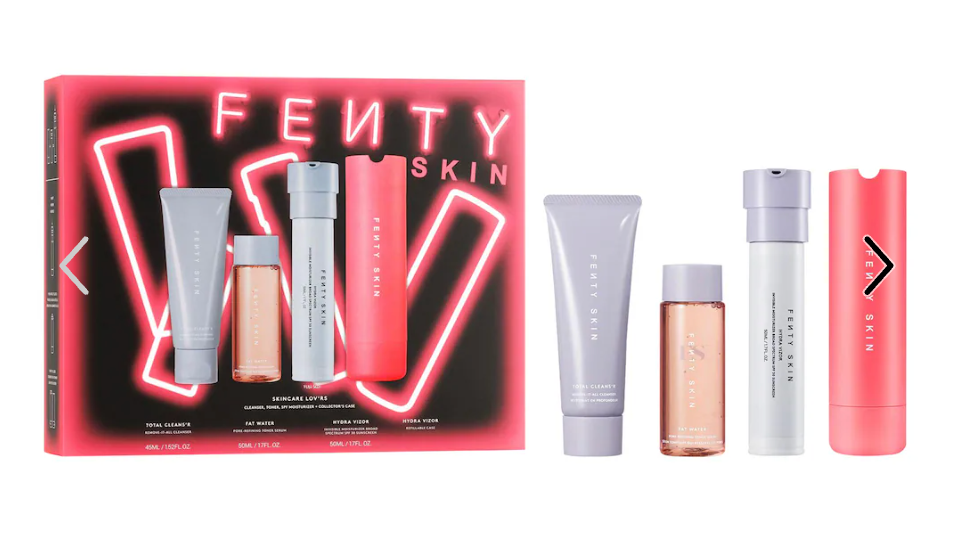 Pre orden: Fenty Beauty by Rihanna  Skincare Lov'rs Cleanser, Toner, SPF Moisturizer + Collector's Case