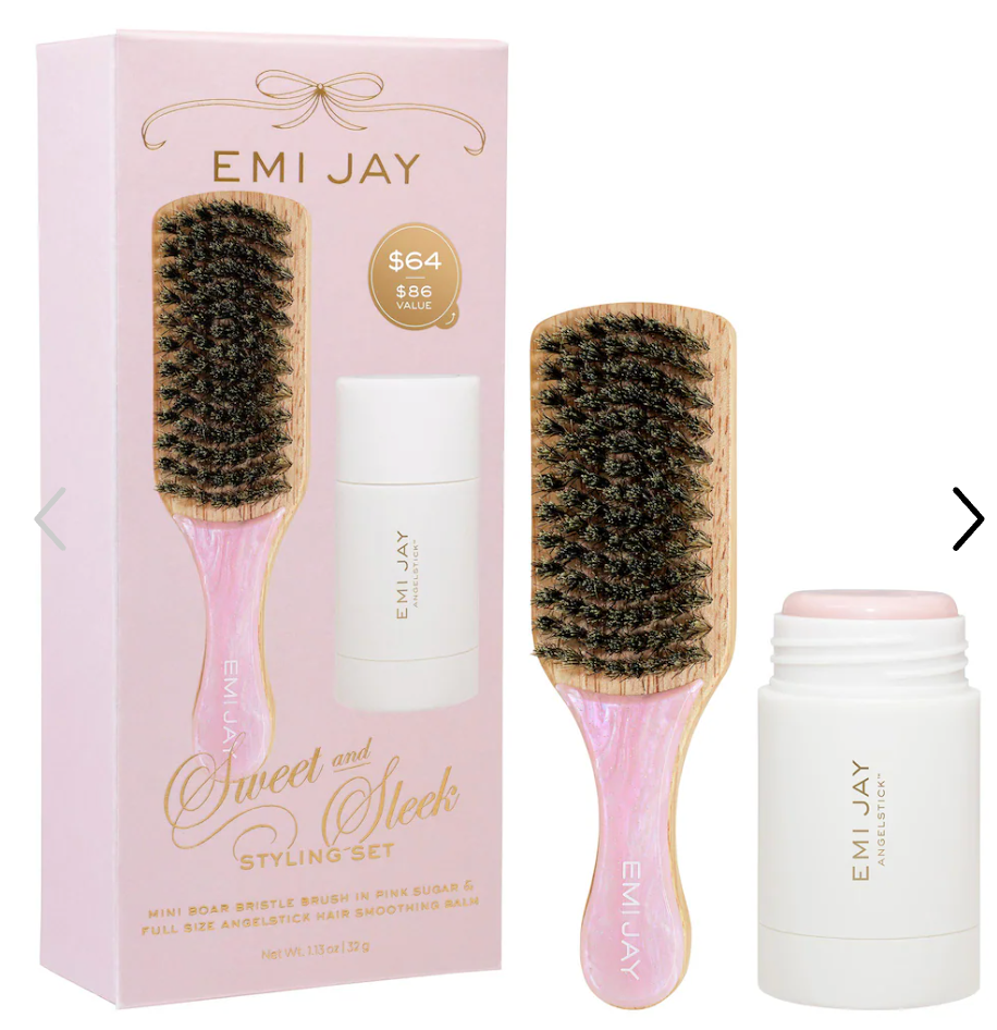 Pre orden: Emi Jay  Sweet and Sleek Styling Gift Set with Angelstick™ and Mini Boar Bristle Brush