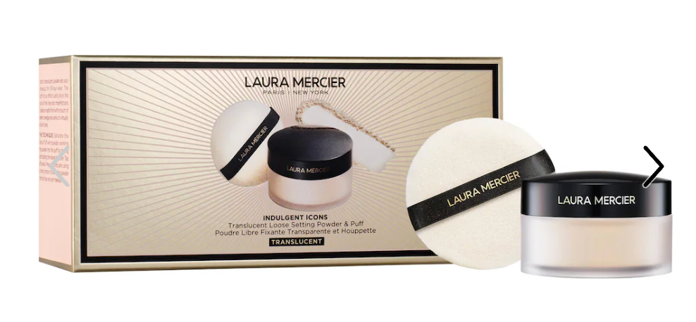 Pre orden: Laura Mercier  Indulgent Icons Translucent Loose Powder & Velour Puff Duo Gift Set